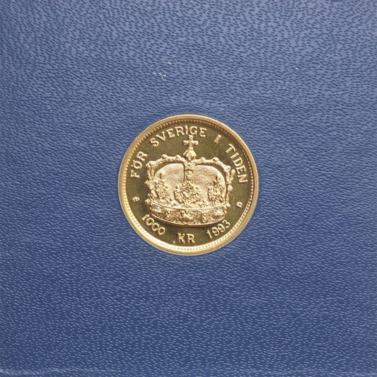 Szwecja 1000 koron, 1993, złoto Au900, 5.8g, Karol XVI Gustaw