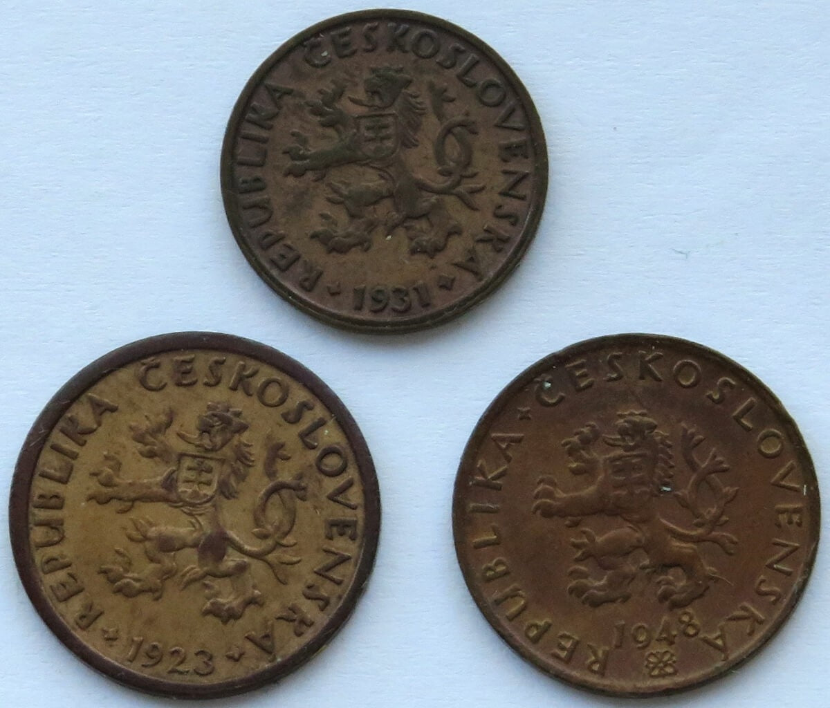 Czechosłowacja, 5, 10, 20 halerzy, 1925-1948 r.