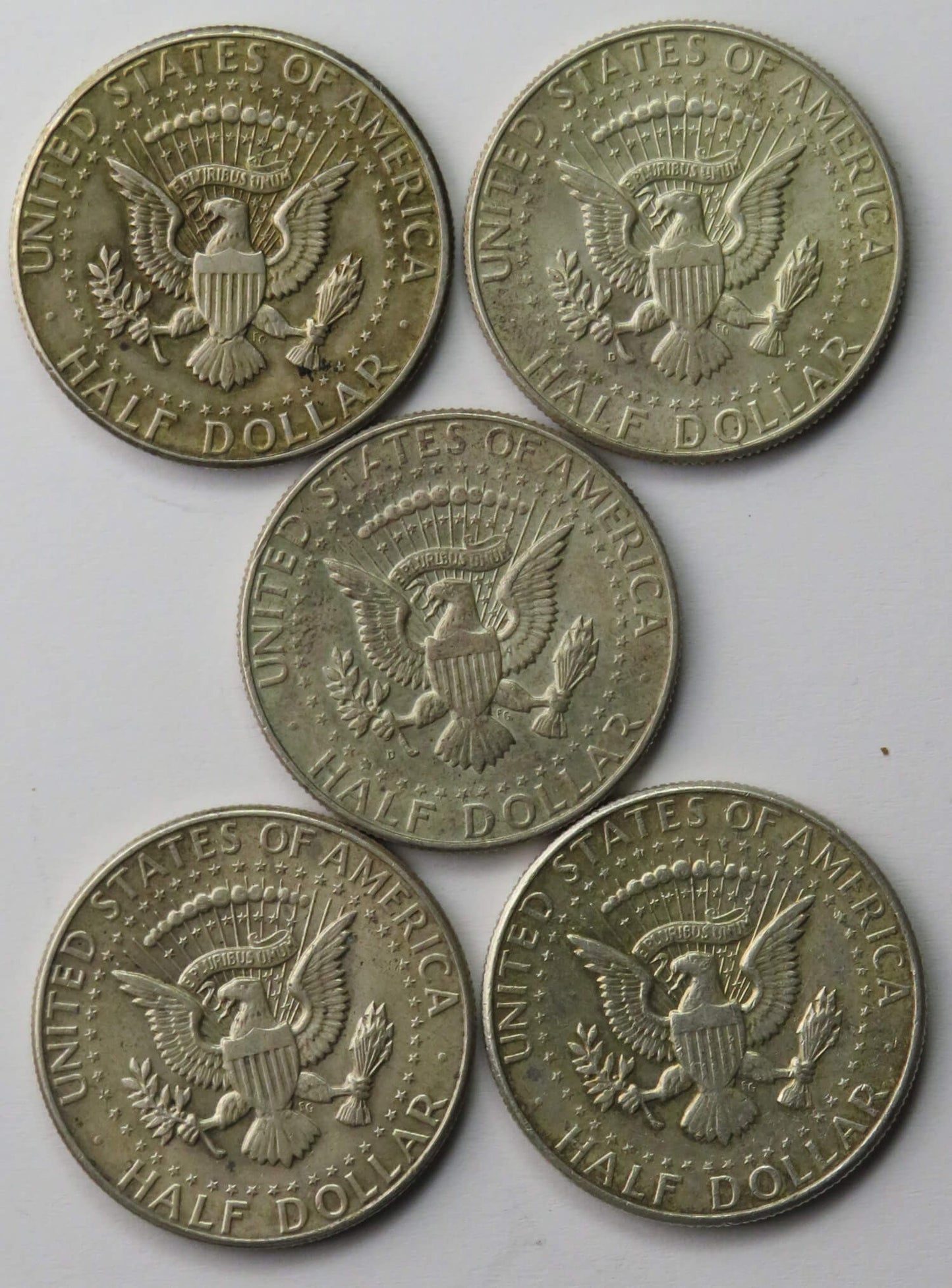 Lot: USA 5 x 1/2 dolara half dollar Kennedy 1964, stan ~2